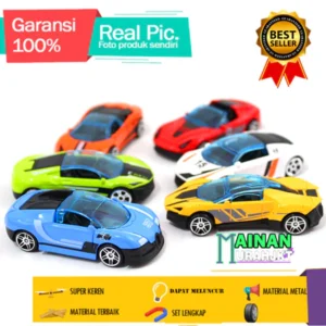 MAINAN ANAK MURAH GROSIR MOBIL MOBILAN DIECAST 6688-5 ISI 4 PCS BAHAN BESI 1:64 SCALE STREAMLINEBODY