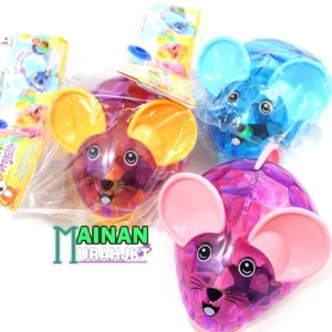 MAINAN ANAK MURAH GROSIR TIKUS LUCU MENYALA KANTONG BO34 CUTE MOUSE LIGHTS UP PROJECTION PLASTIC